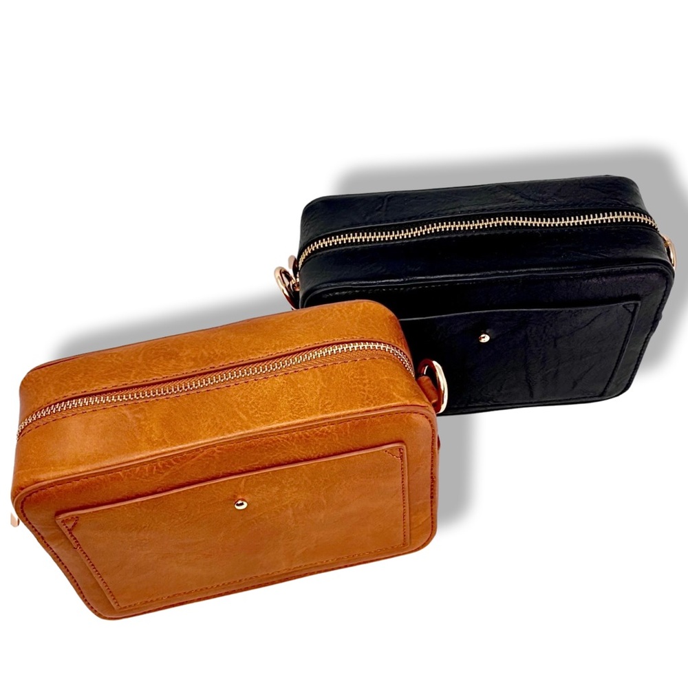 Vegan Leather Camera Crossbody Bag - Picture 3 of 4